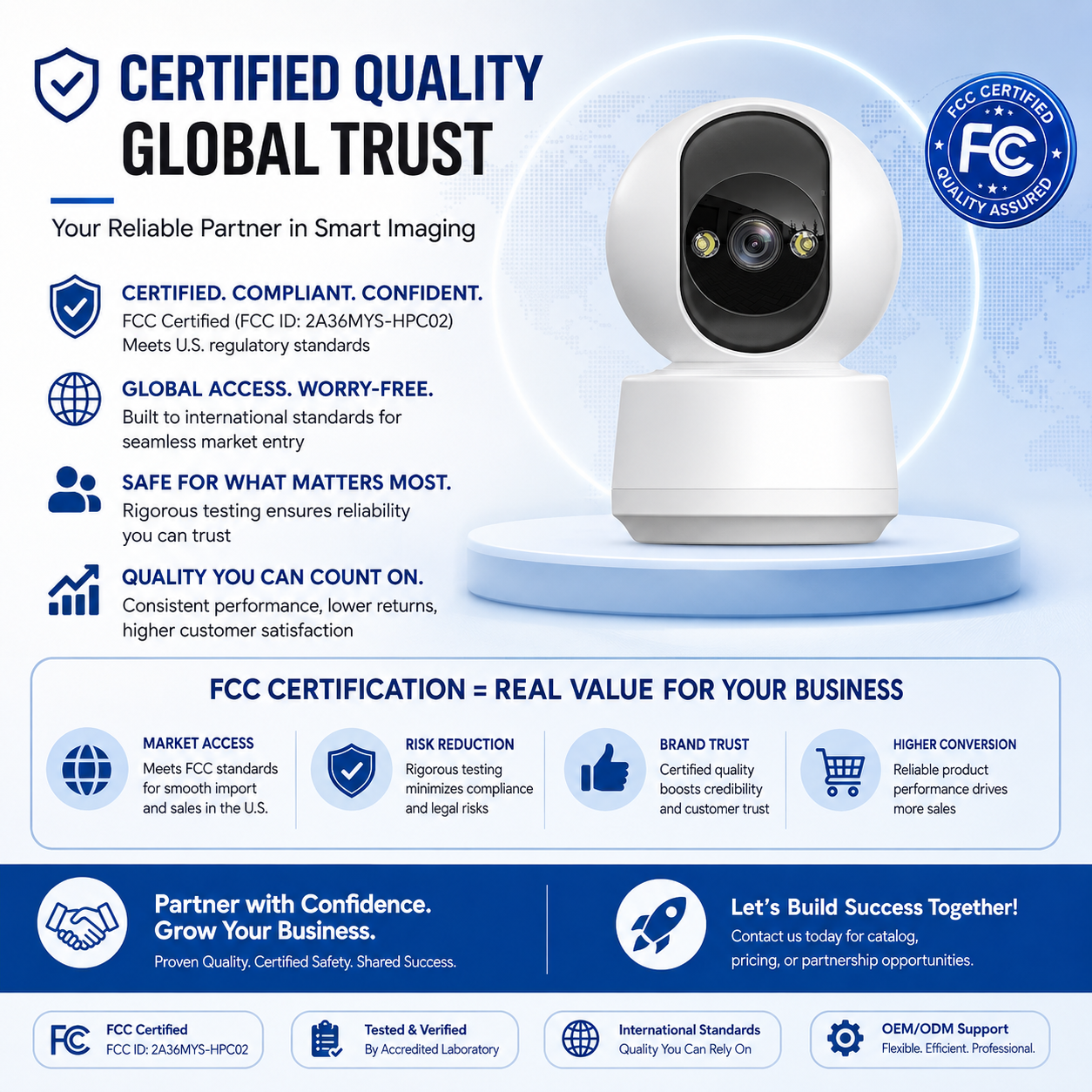 HPC01 2K Indoor Security Camera with Two-Way Talk & 360° View