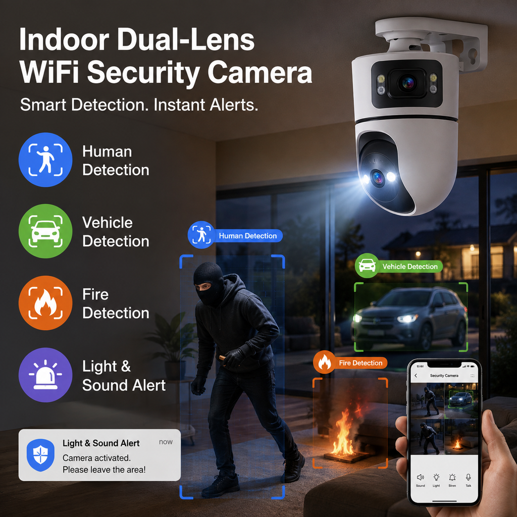 YOOSEE HPC02 2K Dual-Lens PTZ Security Camera