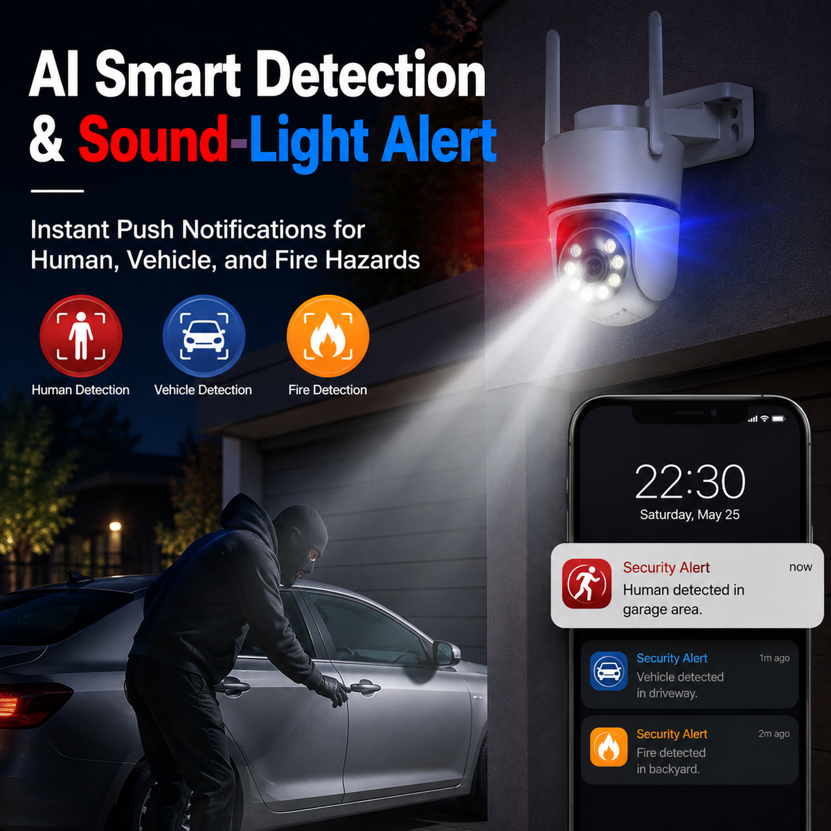 YOOSEE HPC03 2K PTZ Outdoor Security Camera