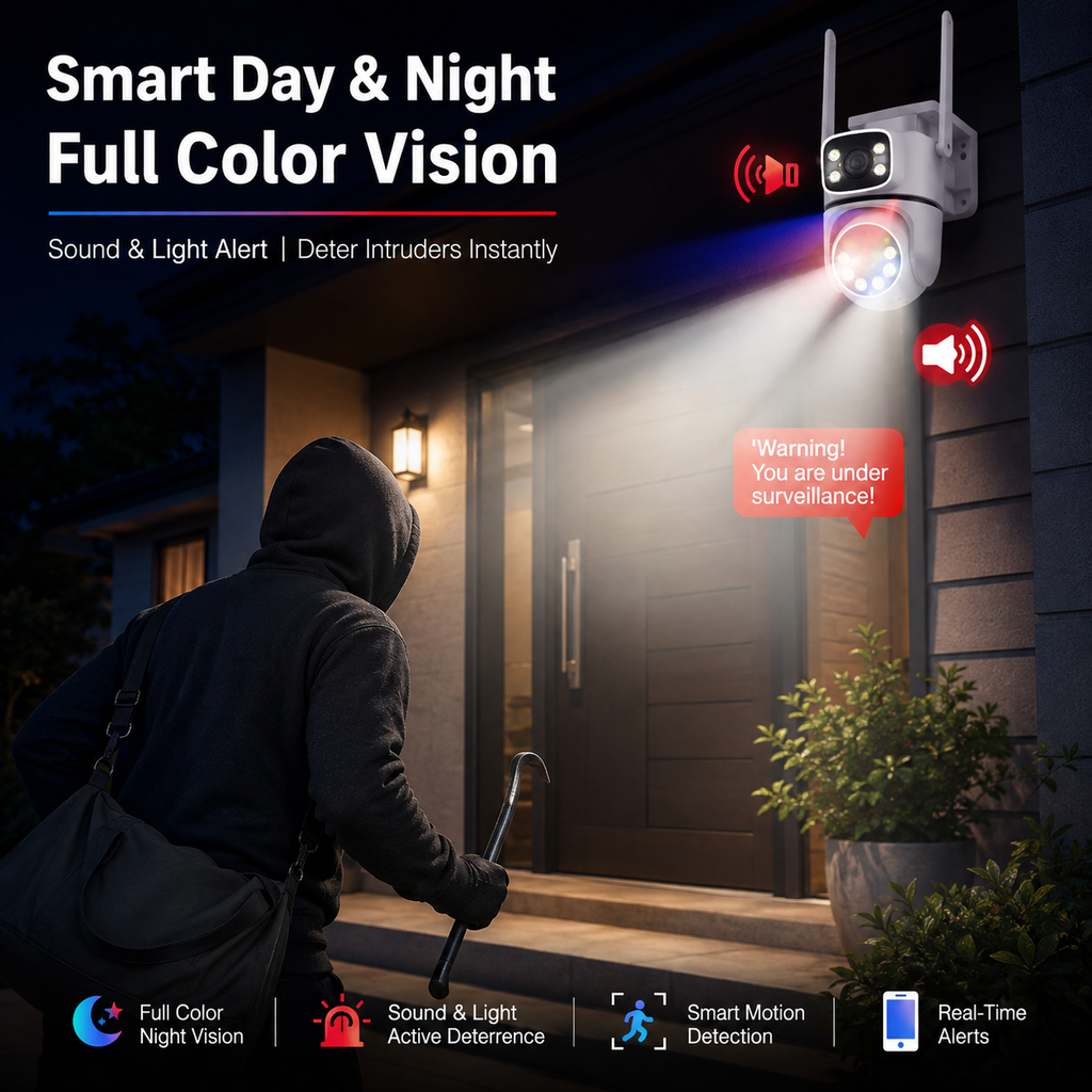YOOSEE HPC04 2K Dual-Lens PTZ Outdoor Security Camera