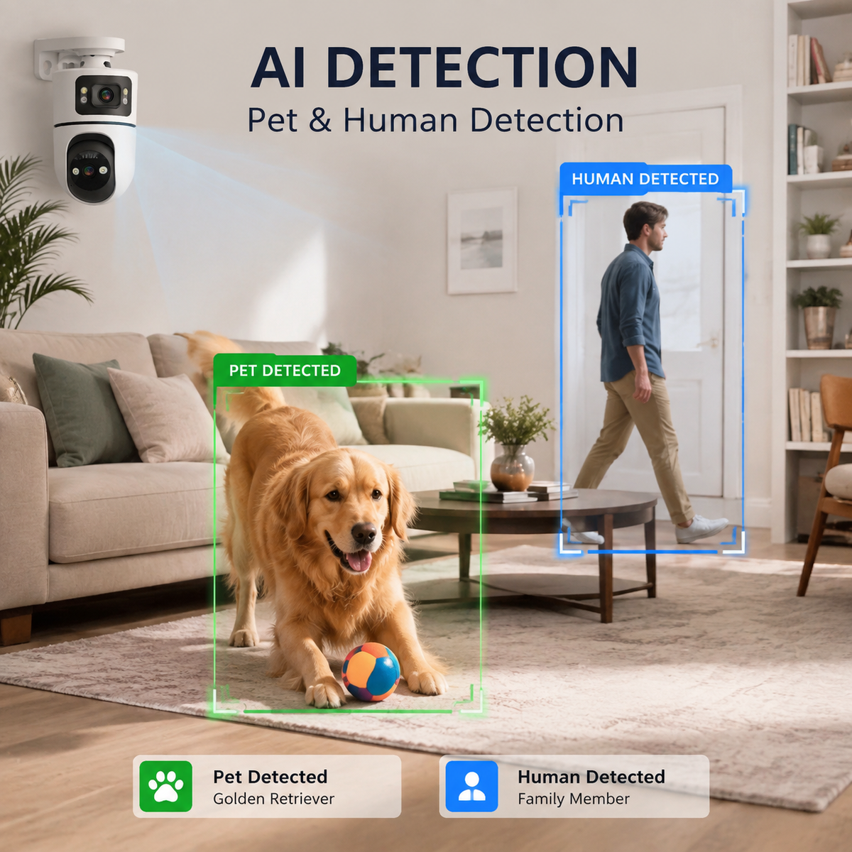 YOOSEE HPC02 2K Dual-Lens PTZ Security Camera