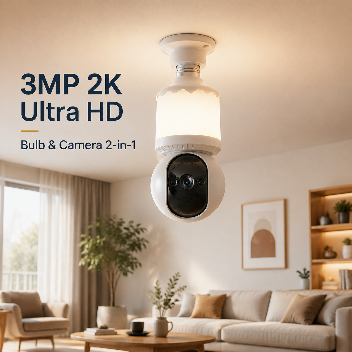 YOOSEE HPD01 2K Smart Bulb Socket Security Camera