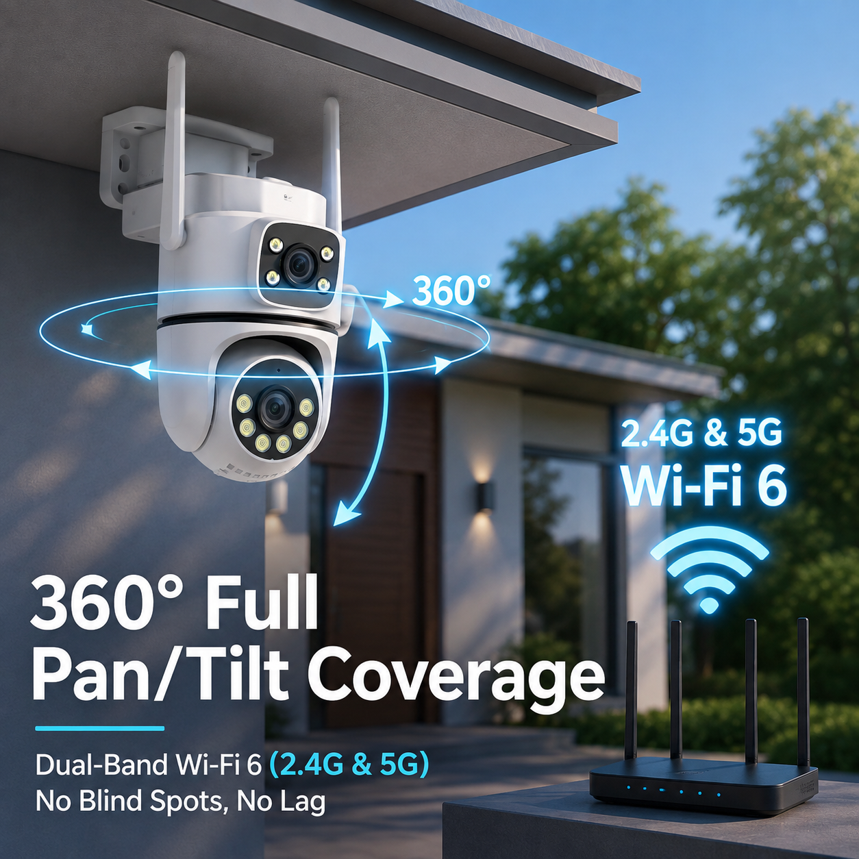 YOOSEE HPC04 2K Dual-Lens PTZ Outdoor Security Camera
