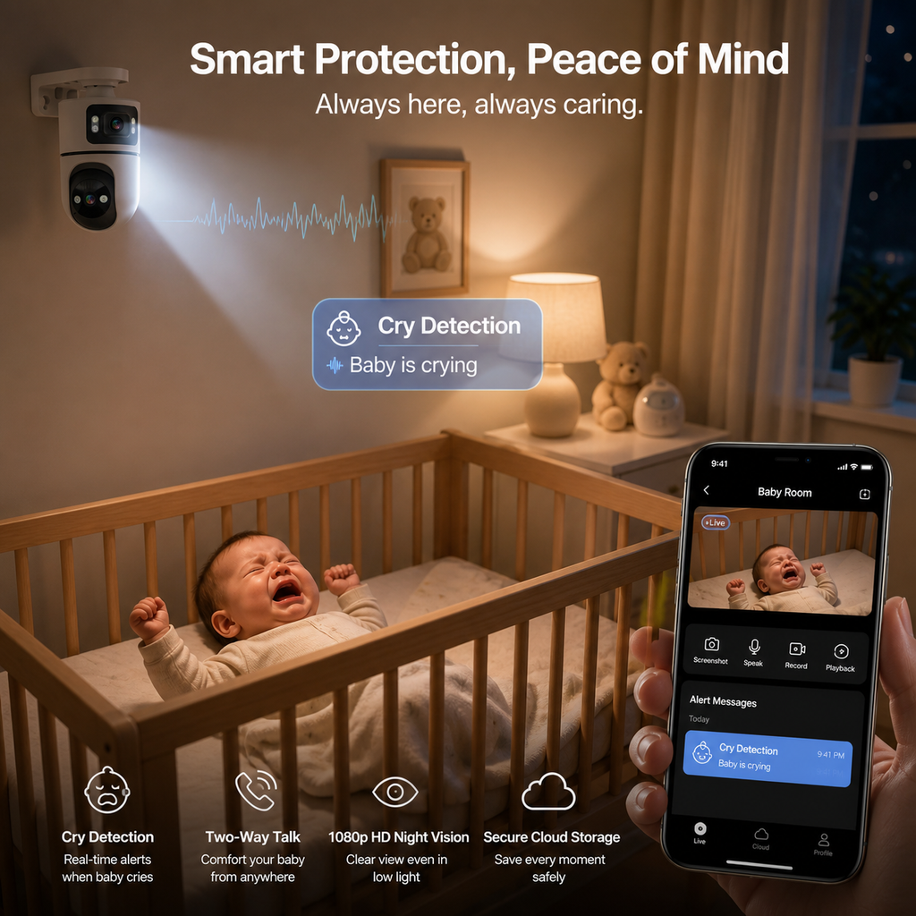 YOOSEE HPC02 2K Dual-Lens PTZ Security Camera